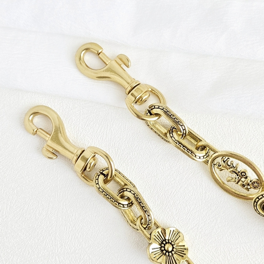 NEW Chunky Gold Chain Strap Bag Charm - Picture 7 of 9